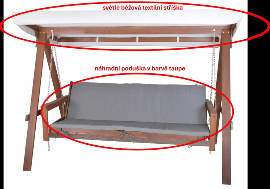Poduška ADELAIDA stříška houp. taupe Rojaplast