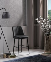 Barová židle VENTO – Set 2 ks / Antracitová / Černá ASIRGROUP
