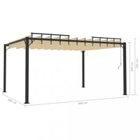 Pergola s lamelovou střechou 3 x 4 m hliník / látka Dekorhome Vida (foto 5)