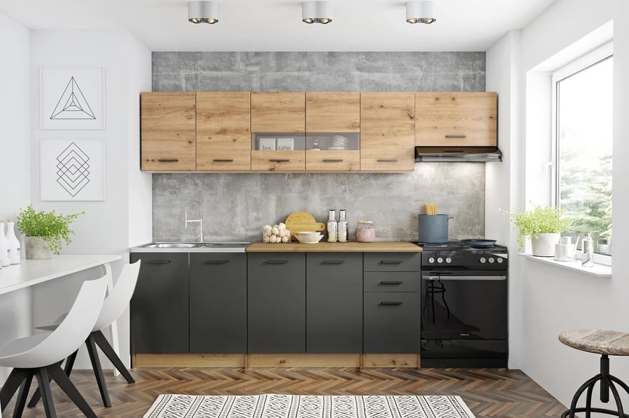 Kuchyňská linka PERŁA 260 cm – Artisan/c.šedá Halmar (foto 4)