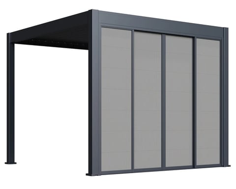 Pergola posuvná zástěna 3 m pro bioklimatickou šedočerná Rojaplast