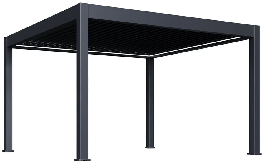 Pergola PRESTIGE Luxusní elektrická bioklimatická 4x4 m hliník volně stojící Rojaplast