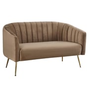Designový 2-sed BAGY – Hnědá Velvet látka/gold chrom-zlatý Kondela