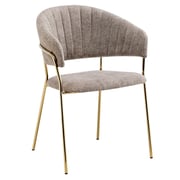 Designové jídelní křeslo DASMIN TYP 1 – Hnědá látka/gold chrom zlatý Kondela