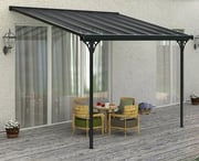 Pergola BRUCE F polykarbonát – Černá / šedá Rojaplast