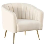 Designové křeslo BAGY – Béžová Velvet látka/gold chrom-zlatý Kondela