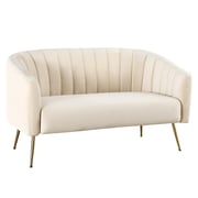 Designový 2-sed BAGY – Béžová Velvet látka/gold chrom-zlatý Kondela