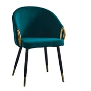 Designové křeslo DONKO – Smaragdová velvet látka / gold chrom zlatý Kondela