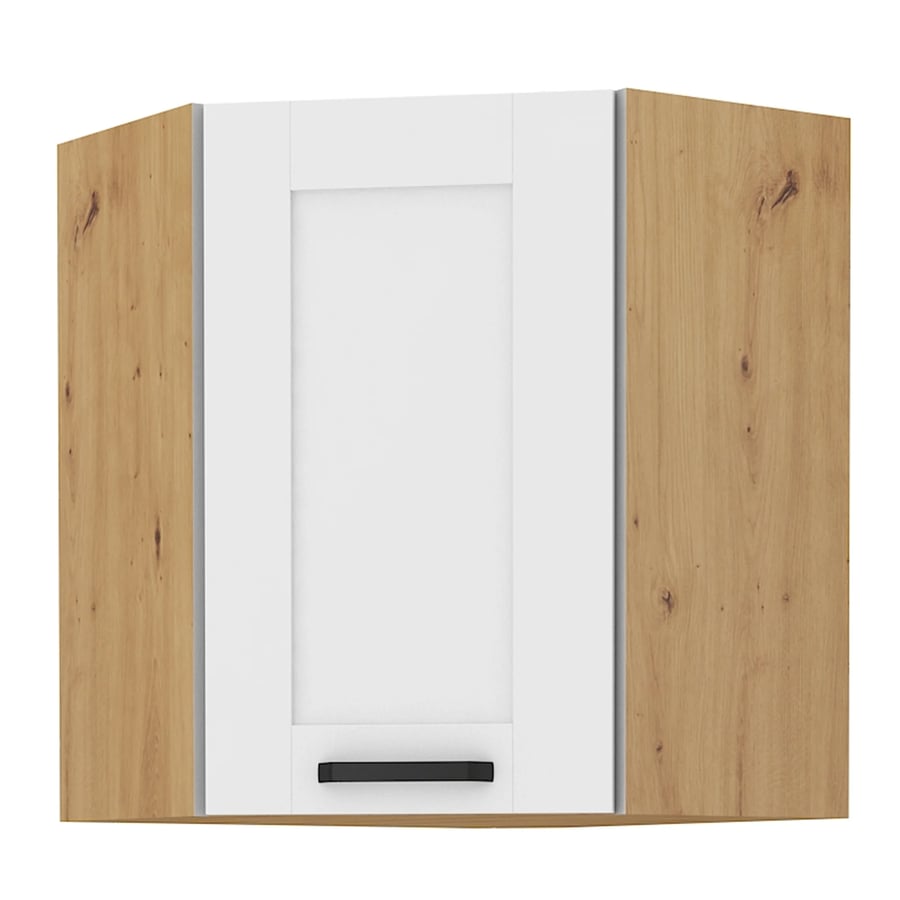 Horní rohová skříňka LULA 58x58 GN-72 1F – Bílá/dub artisan Kondela (foto 7)