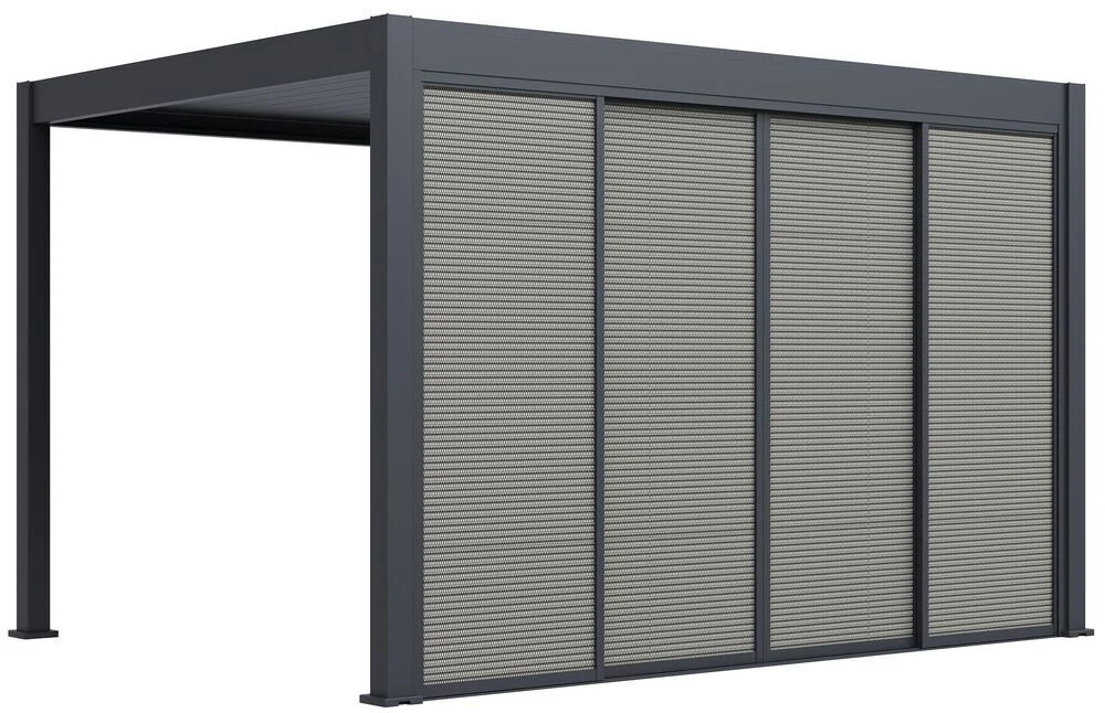 Pergola posuvná zástěna 4 m pro bioklimatickou šedočerná Rojaplast