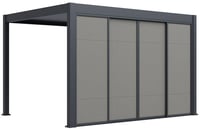 Pergola posuvná zástěna 4 m pro bioklimatickou šedočerná Rojaplast