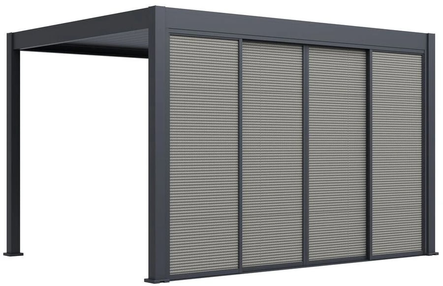 Pergola posuvná zástěna 4 m pro bioklimatickou šedočerná Rojaplast