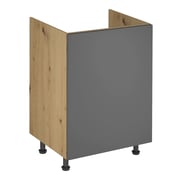 Dřezová skříňka LANGEN D60Z – Dub artisan/šedý mat, univerzální Kondela