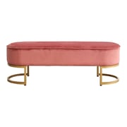 Designová lavice MIRILA NEW – Růžová Velvet látka/gold chrom-zlatý Kondela