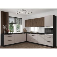 Horní rohová skříňka, kašmír/černá, ARAKA 60x60 GN-90 1F Kondela (foto 5)