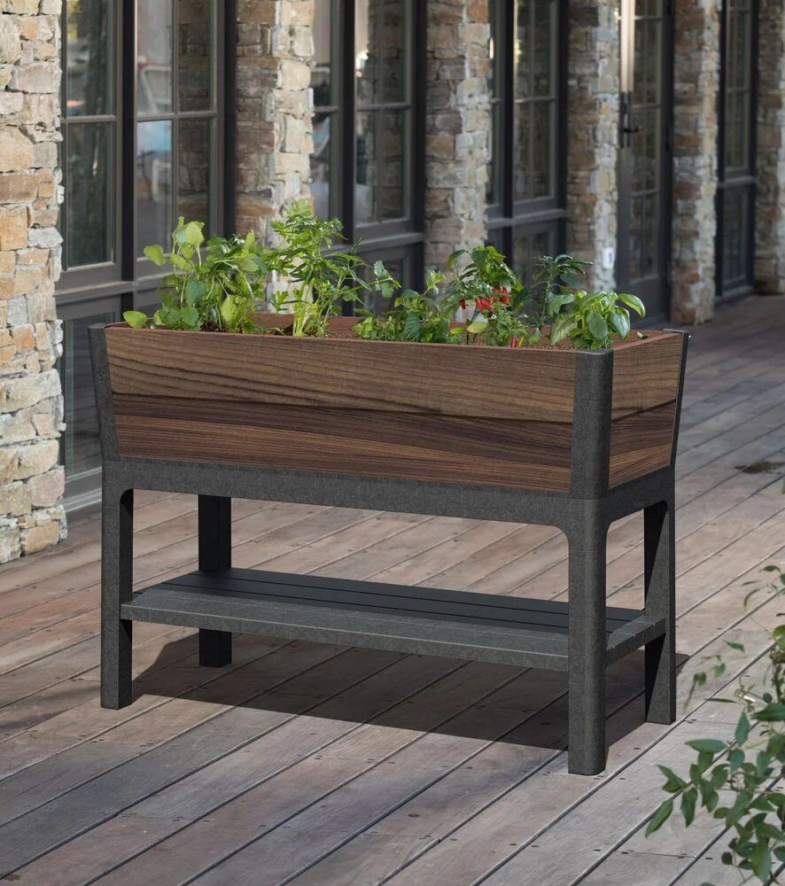 DECO ELEVATED GARDEN BED květináč Walnut Rojaplast
