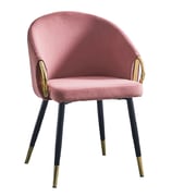 Designové křeslo DONKO – Růžová velvet látka / gold chrom zlatý Kondela