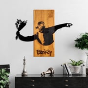 Dekorace BANKSY – Ořech / Černá / Flower Thrower ASIRGROUP