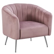 Designové křeslo BAGY – Růžová Velvet látka/chrom-stříbrný Kondela