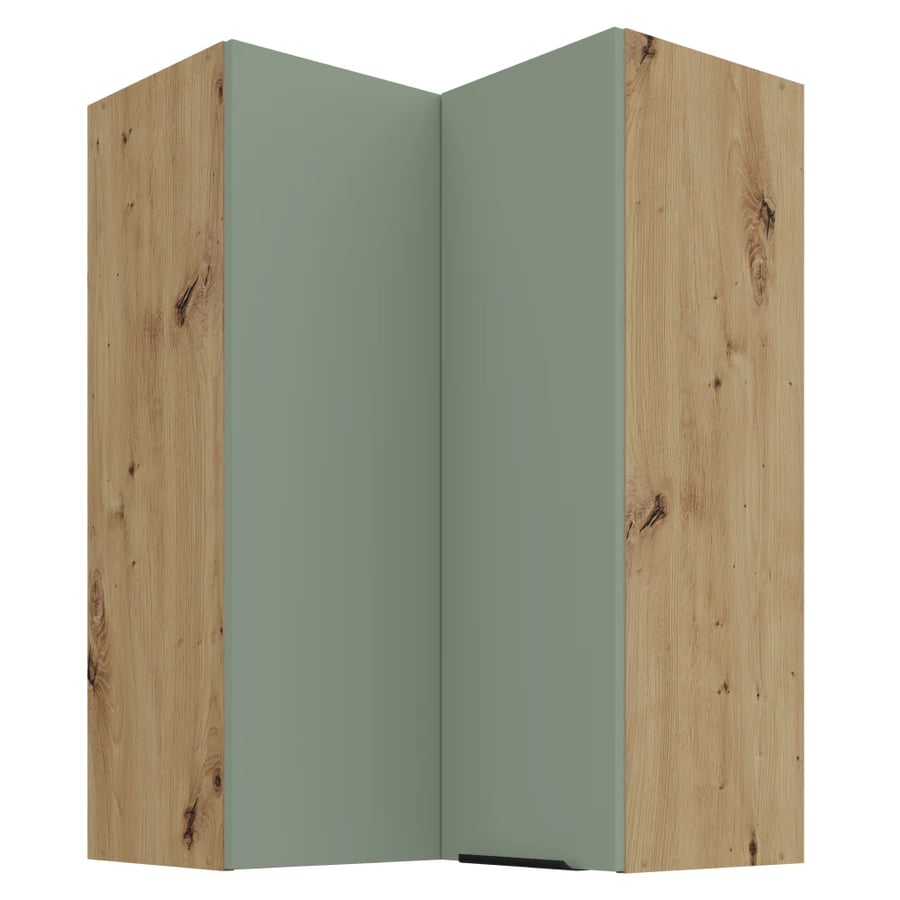 Horní rohová skříňka, aquamarine/dub artisan, ARSANY 60x60 GN-90 2F Kondela