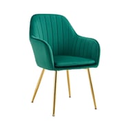 Designové křeslo ADLAM NEW – Smaragdová Velvet látka/gold chrom-zlatý Kondela
