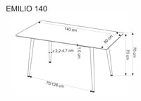 Jídelní stůl EMILIO 140 cm Halmar (foto 18)