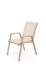 Zahradní jídelní židle HOVER – Béžová / cappuccino Halmar