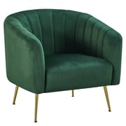Designové křeslo BAGY – Tmavě zelená Velvet látka/gold chrom-zlatý Kondela