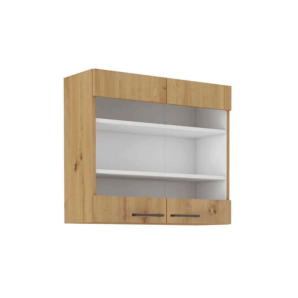 Horní skříňka, černý mat / dub artisan, Monro 80 GS-72 2F Kondela