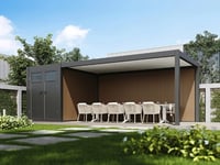 Pergola WPC PRESTIGE stěna 3 m k ám a přístřešku Rojaplast