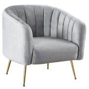 Designové křeslo BAGY – Šedá Velvet látka/gold chrom-zlatý Kondela