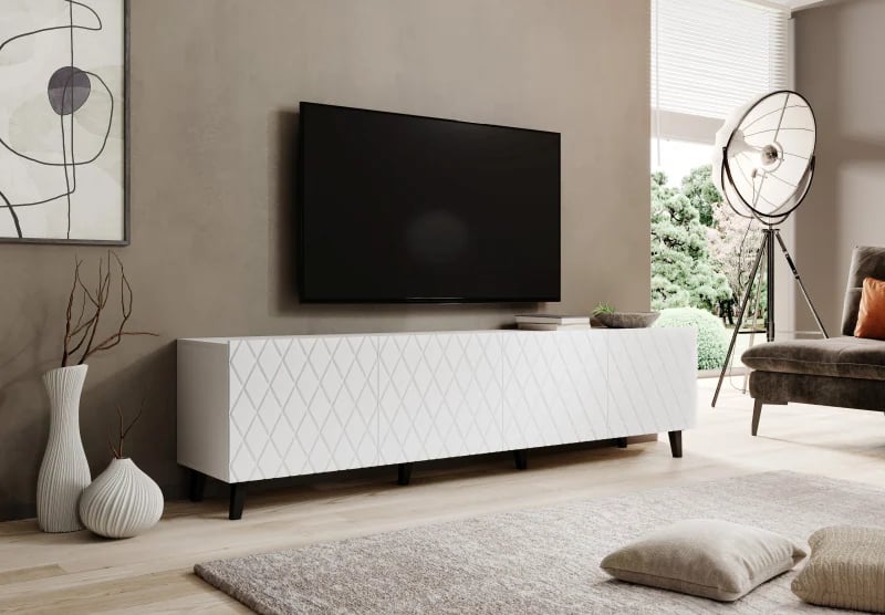 TV stolek ASTI – Bílá matná/ bílá matná Halmar (foto 7)
