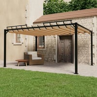 Pergola s lamelovou střechou 3 x 4 m hliník / látka Dekorhome Vida (foto 2)