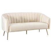 Designový 3-sed BAGY – Béžová Velvet látka/gold chrom-zlatý Kondela