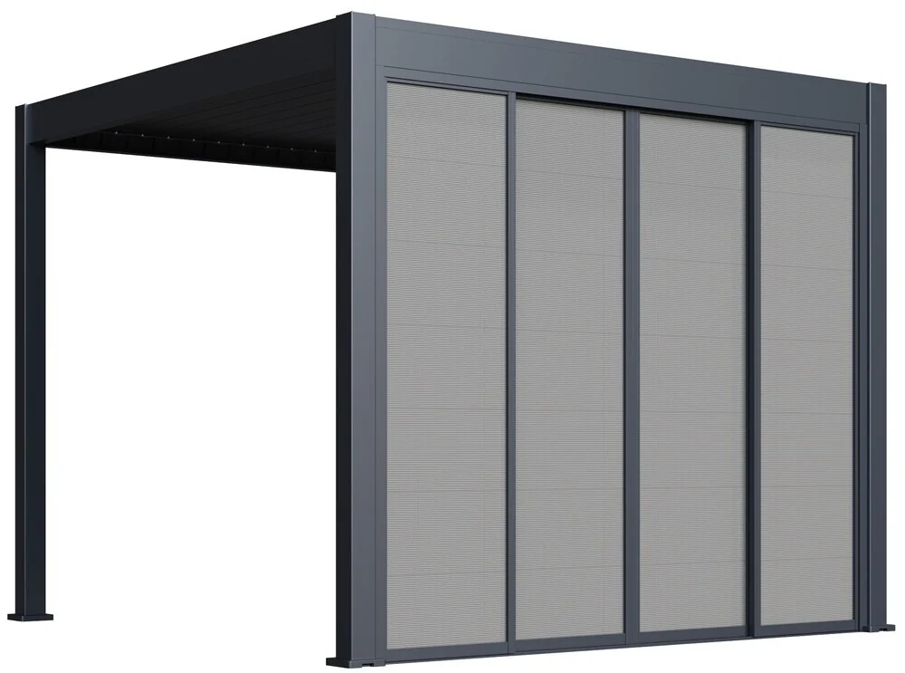 Pergola posuvná zástěna 3 m pro bioklimatickou šedočerná Rojaplast