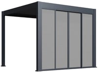 Pergola posuvná zástěna 3 m pro bioklimatickou šedočerná Rojaplast