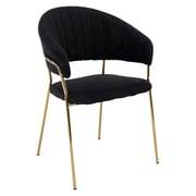 Designové jídelní křeslo DASMIN TYP 1 – Černá Velvet látka/gold chrom zlatý Kondela