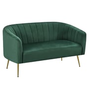 Designový 2-sed BAGY – Tmavě zelená Velvet látka/gold chrom-zlatý Kondela