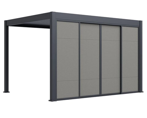 Pergola posuvná zástěna 4 m pro bioklimatickou šedočerná Rojaplast