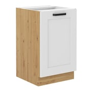 Dřezová skříňka LULA 50 ZL 1F BB – Bílá/dub artisan Kondela