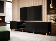 TV stolek PAFOS 4D 200 cm – Černá matná/ černá matná Halmar