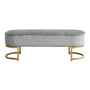 Designová lavice MIRILA NEW – Šedá Velvet látka/gold chrom-zlatý Kondela
