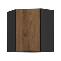 Horní rohová skříňka, ořech okapi/černá, MENZO 60x60 GN-72 1F Kondela