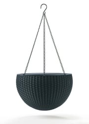 HANGING SPHERE květináč – grafit Rojaplast