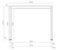 Pergola ECO Bioklimatická 3x3 m ocel volně stojící Rojaplast (foto 17)