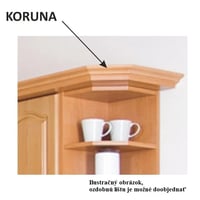 Horní skříňka, olše, levá, LORA MDF NEW KLASIK W40S Kondela (foto 2)