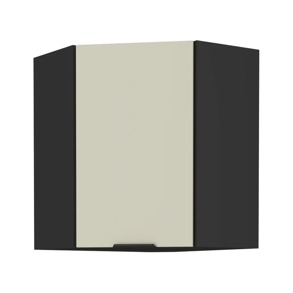 Horní rohová skříňka, kašmír/černá, ARAKA 60x60 GN-72 1F Kondela