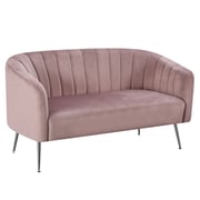 Designový 2-sed BAGY – Růžová Velvet látka/chrom-stříbrný Kondela