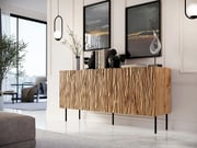 Komoda JUNGLE 152 cm – Dub wotan mat/ černá matná Halmar