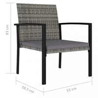 Zahradní židle 4 ks polyratan / látka Dekorhome Vida (foto 4)